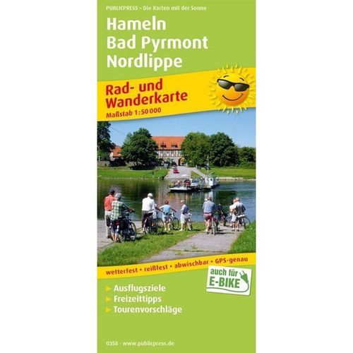 PUBLICPRESS Rad- und Wanderkarte Hameln - Bad Pyrmont - Nordlippe, Karte (im Sinne von Landkarte)