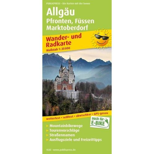 PublicPress Wander- und Radkarte Allgäu, Pfronten, Füssen, Marktoberdorf, Karte (im Sinne von Landkarte)