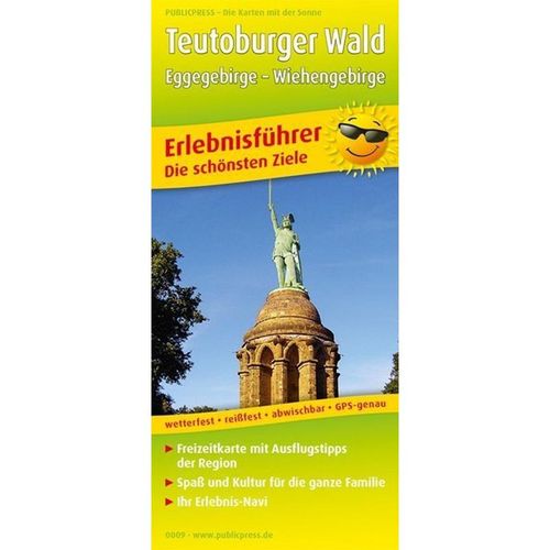 PublicPress Erlebnisführer Teutoburger Wald, Eggegebirge, Wiehengebirge, Karte (im Sinne von Landkarte)