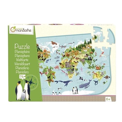 Puzzle, Weltkarte 27x5,5x18,5cm (Kinderpuzzle)