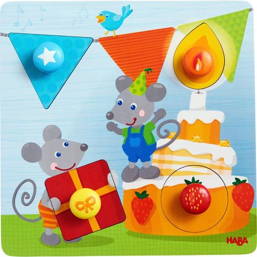 HABA - HABA Greifpuzzle Geburtstagsmäuse (Kinderpuzzle)