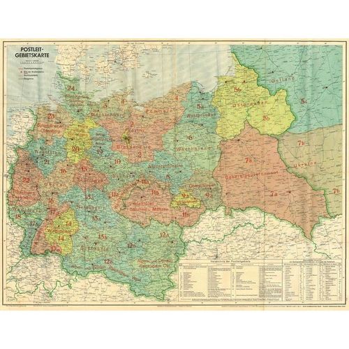 Großdeutsches Reich - Postleit-Gebietskarte, März 1944, 2 Teile, Karte (im Sinne von Landkarte)