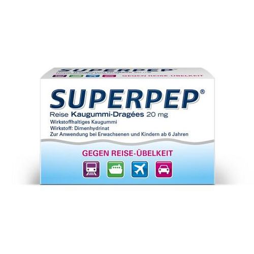 SUPERPEP Reise Kaugummi Dragees 20 mg 20 St