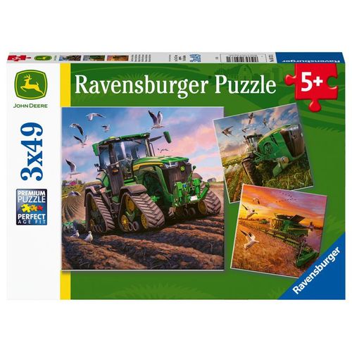 Ravensburger Kinderpuzzle 05173 - John Deere in Aktion - 3x49 Teile Puzzle für Kinder ab 5 Jahren