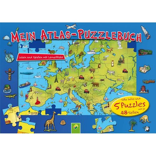 Mein Atlas-Puzzlebuch für Kinder ab 6 Jahren, Pappband