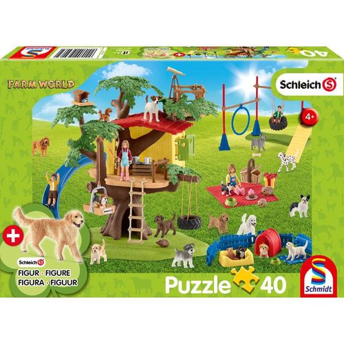 Schmidt Puzzle 40 - Farm World, Fröhliche Hunde (Kinderpuzzle)