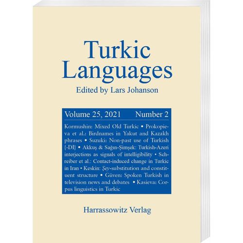 Turkic Languages / 25,2 / Turkic Languages 25 (2021) 2, Kartoniert (TB)