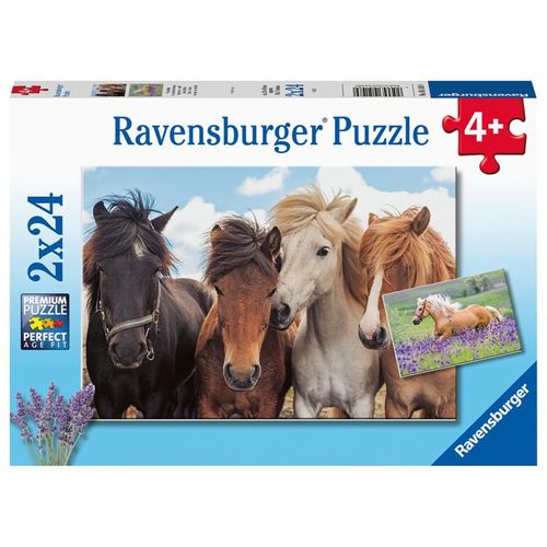 Ravensburger Kinderpuzzle - 05148 Pferdeliebe - Puzzle für Kinder ab 4 Jahren, mit 2x24 Teilen