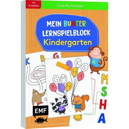 Mein bunter Lernspielblock - Kindergarten: Erste Buchstaben, Kartoniert (TB)