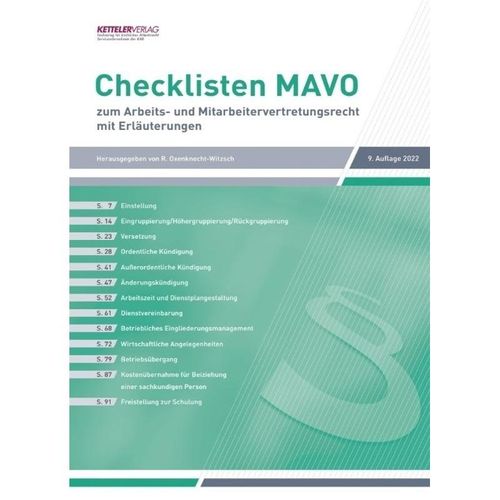 Checklisten MAVO 2022, Geheftet