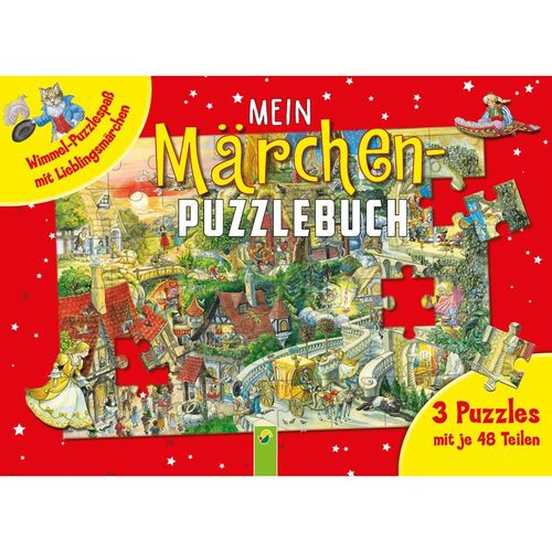 Mein Märchen-Puzzlebuch mit 3 Puzzles mit je 48 Teilen, Pappband