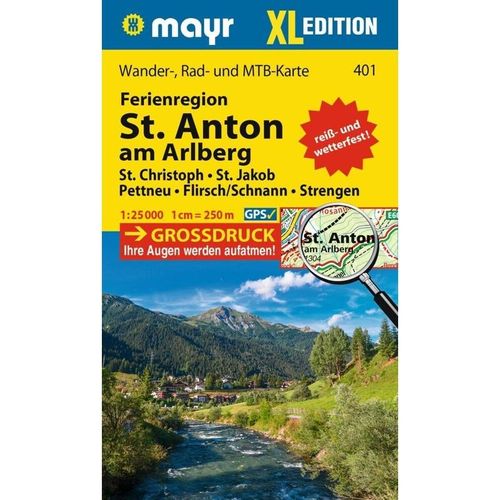 Mayr Wanderkarte Ferienregion St. Anton am Arlberg XL 1:25.000, Karte (im Sinne von Landkarte)