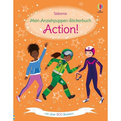 Meine Anziehpuppen-Stickerbücher / Mein Anziehpuppen-Stickerbuch: Action! - Fiona Watt, Kartoniert (TB)