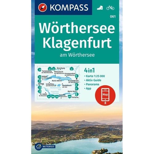 KOMPASS Wanderkarte 061 Wörthersee, Klagenfurt am Wörthersee 1:25.000, Karte (im Sinne von Landkarte)