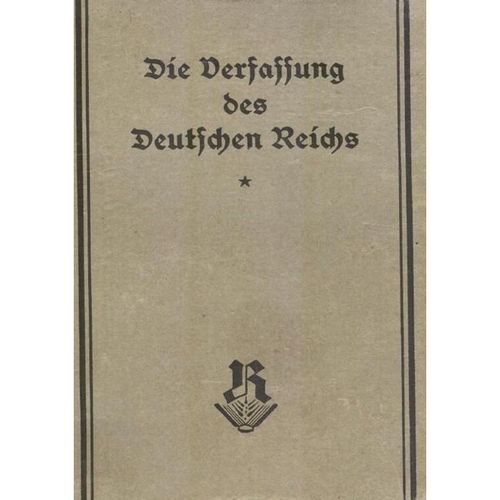 Die Weimarer Verfassung (Originalausgabe 1919) - Peter Frühwald, Kartoniert (TB)