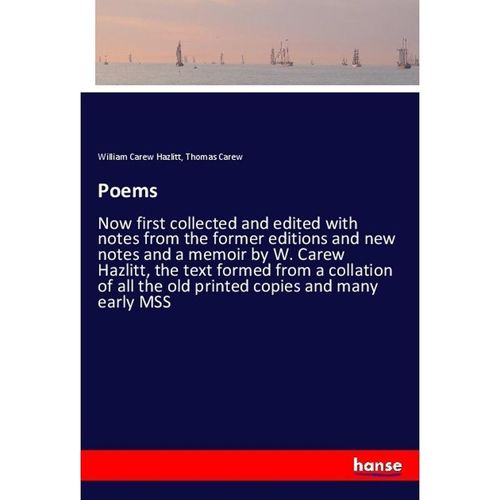 Poems - William Carew Hazlitt, Thomas Carew, Kartoniert (TB)