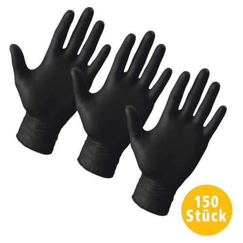 Latex-Handschuhe, Größe L - Schwarz, 50er-Set, 3er-Set