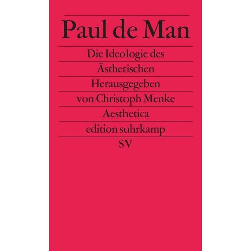 Die Ideologie des Ästhetischen - Paul de Man, Taschenbuch
