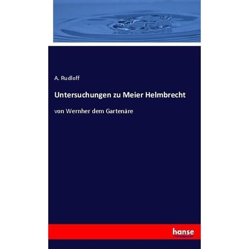 Untersuchungen zu Meier Helmbrecht - A. Rudloff, Kartoniert (TB)