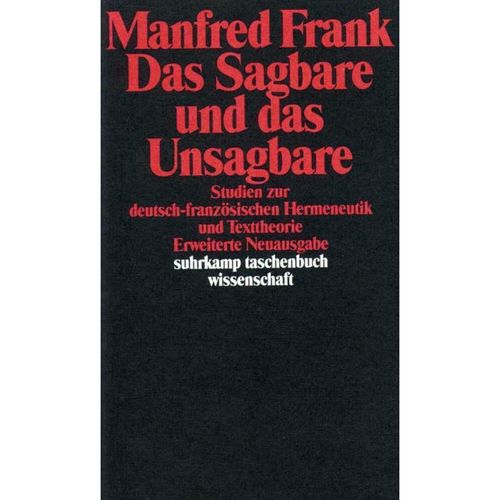 Das Sagbare und das Unsagbare - Manfred Frank, Taschenbuch