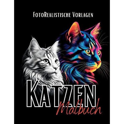 Katzen Malbuch "Fotorealistisch". - Lucy´s Schwarze Malbücher, Kartoniert (TB)