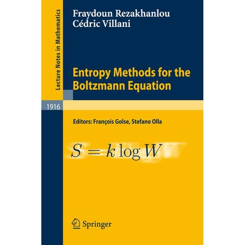 Entropy Methods for the Boltzmann Equation - Fraydoun Rezakhanlou, Cédric Villani, Kartoniert (TB)