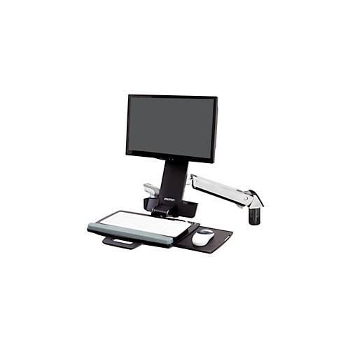 Monitor-Wandhalterung Ergotron StyleView Steh-Sitz Combo 45-266-026, inkl. Tastaturablage, Sitz- & Steharbeitsplatz, bis 13,2 kg, höhenverstellbar, VESA, Aluminium