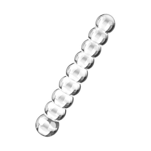 Glasdildo mit Kugelstruktur, 20,5 cm