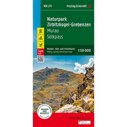 Naturpark Zirbitzkogel-Grebenzen, Wander-, Rad- und Freizeitkarte 1:50.000, freytag & berndt, WK 211, Karte (im Sinne von Landkarte)