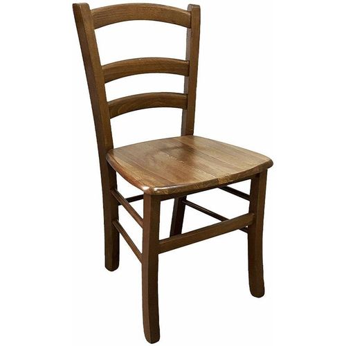 Okaffarefatto - Stuhl Modell Venezia mit Sitzflche aus dunklem Massivholz Nussbaum