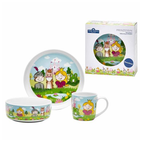 Van Well Kindergeschirr Set Prinzessin 3-tlg.