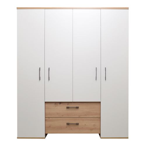 Mäusbacher Cindy Kleiderschrank Asteiche/Weiß matt 155x188x51 cm