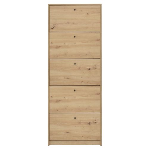 Mäusbacher Flap Schuhschrank mit 5 Klappen 60x168x16 cm Asteiche