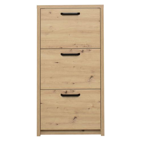 Mäusbacher Klapp Schuhschrank 3 Klappen Holzwerkstoff 64x129x24 cm Asteiche