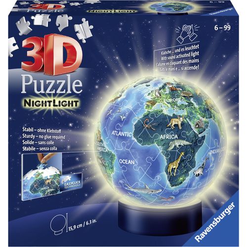 Ravensburger 3D-Puzzle "Erde im Nachtdesign", Nachtlicht, 72 Teile