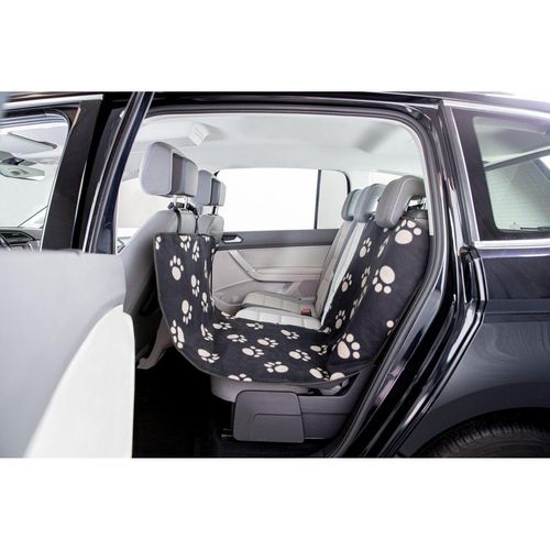 TRIXIE Autositz Schondecke für Hunde, halb, Vordersitz, Einzelsitz hinten, 0,65 × 1,45 m, schwarz/beige