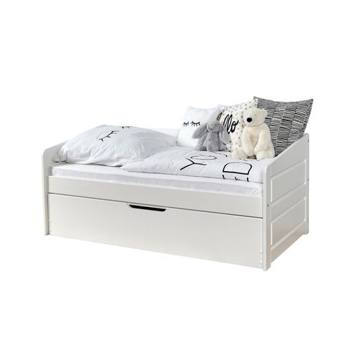 TiCAA Sofabett MINI Micki 80x160 Buche Weiß