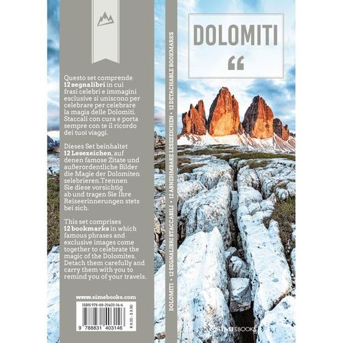 Lesezeichen-Set Dolomiti - Dolomiten, 12 Teile