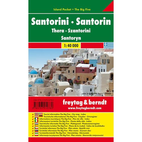 Santorin, Island Pocket, Autokarte 1:40.000. Santorini. Thera; Szantorini; Santoryn, Karte (im Sinne von Landkarte)