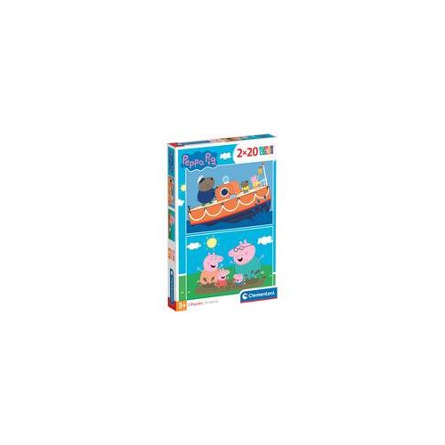 Supercolor - Peppa Pig, Puzzle 2x 20 Teile