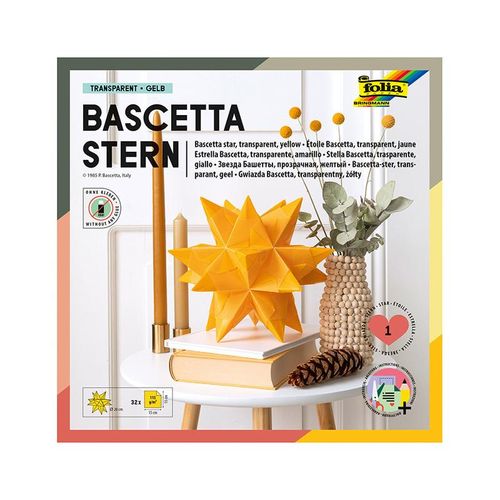 Bastel-Set BASCETTA-STERN (20cm) 32-teilig in gelb