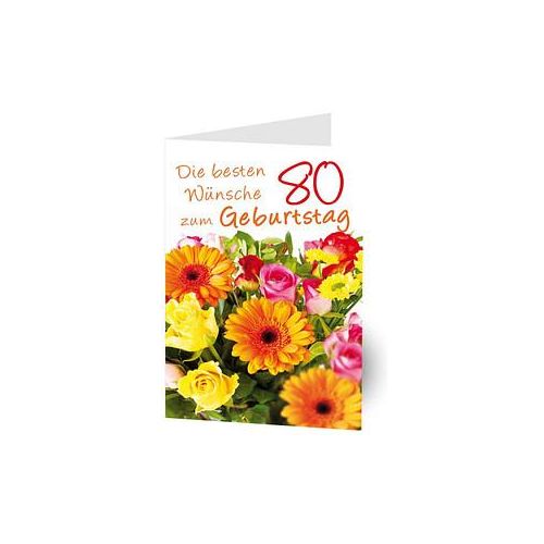 LUMA Geburtstagskarte 80. Blumen DIN B6