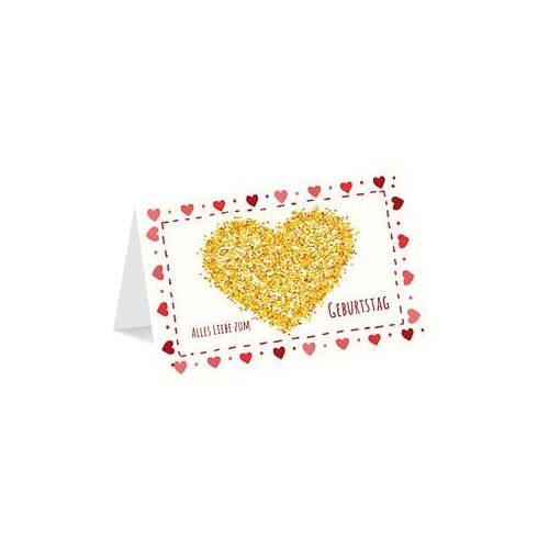 LUMA Geburtstagskarte Herz aus Gold DIN B6