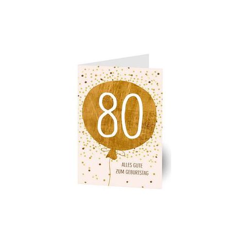 LUMA Geburtstagskarte 80. Ballon DIN B6