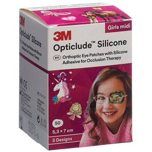Opticlude Silicone Augenverband 5.3x7cm Midi Girls (50 Stück)