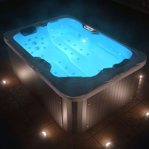 TroniTechnik Outdoor Whirlpool Spa LEVANZO weiß 195cm x 135cm mit Heizung, Hydromassage, Bluetooth u