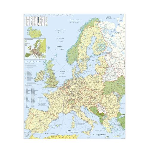 Europa-Eisenbahn-Fähren - Heinrich Stiefel, Karte (im Sinne von Landkarte)