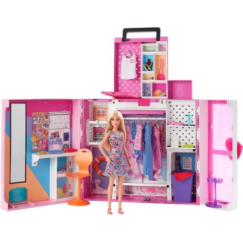 Barbie Puppenkleiderschrank Traum-Kleiderschrank mit Puppe (blond), Zubehör & Kleidung, bunt