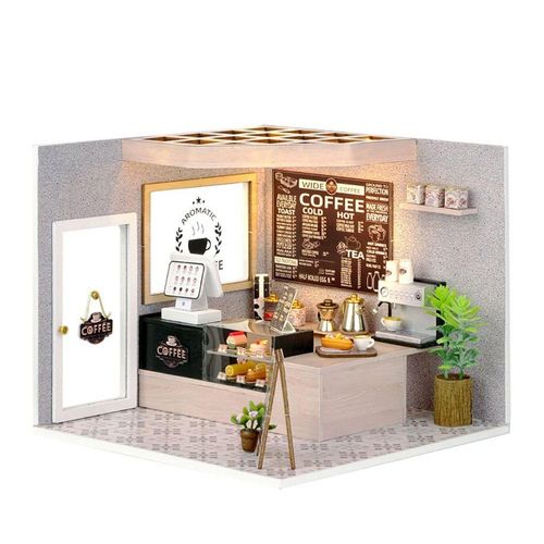 Cute Room 3D-Puzzle DIY holz Miniature Haus Puppenhaus Kaffee