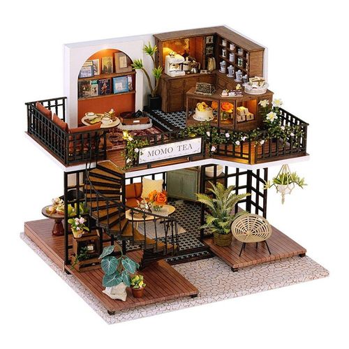 Cute Room 3D-Puzzle DIY holz Miniature Haus Puppenhaus Teehaus